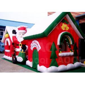 China Customized Merry Christmas Inflatable Santa Claus Bouncy Castle For Xmas Decoration supplier