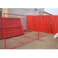 China Red Temporary Mesh Fencing With Plastic Feet And Iron Feet For Construction Site on sale
