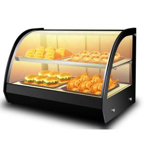 China Commercial Kitchen Curved Glass Counter Top Food Warmer Display Showcase at 220V Voltage supplier