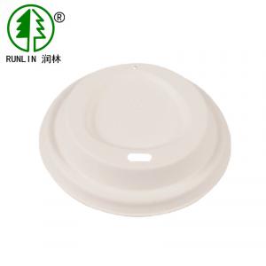 80mm Biodegradable Disposable Cup Covers Eco Friendly Cup Lids Pulp Molding