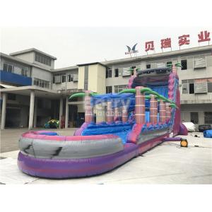 China Purple Adult Kids Inflatable Water Slides With Pool ,  supplier