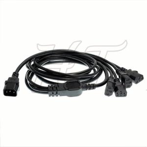 China C14 4 x C13 UPS PDU Y Splitter Computer Monitor PC Power Cord 10A 250V Cable 1.8m supplier
