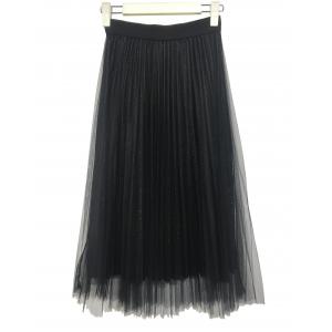 Soft Womens Fashion Skirts Mesh Fabric Long Skirts Black Color S - XXL Size