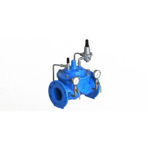 China Blue Diaphragm Water Pressure Flow Reducing Valve With Stainless Steel 304 Pilot supplier