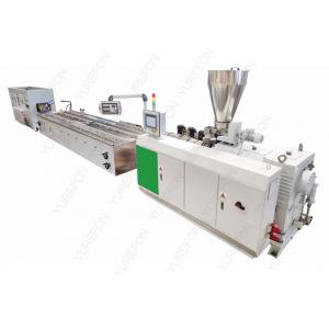 China 20 M Plastic PVC Profile Extrusion Line , 22 Kw High Speed Conical Twin Screw Extruder supplier