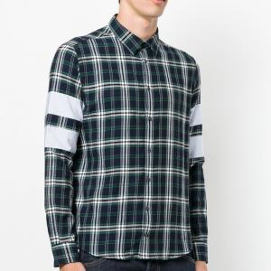 Camisas sport para hombre de la moda del algodón, botón abajo de la camisa de vestir para hombre de la tela escocesa