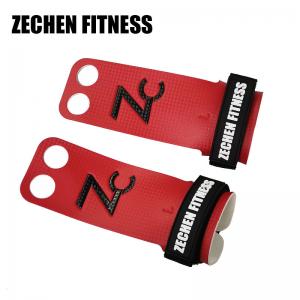 Weight lifting gymnastics hand protect carbon leather 2 hole crossfit hand grips