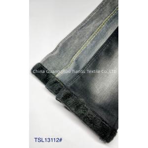 12.5oz Black Sulfur Brushed Denim Fabric Cotton Spandex Super Soft