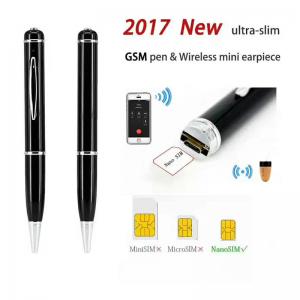 China New 2017 remote wireless gsm pen sound transmitter with invisible earphone receiver supplier