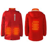 China 7.4V Winter Battery Heating Coat Warmer Heating Clothes Men'S Electric Heated Hooded Clothes on sale