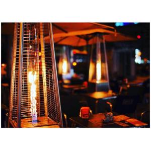China 2270mmH silver gas fire pyramid stainless steel infrared patio heater lamps supplier