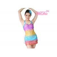 China Custom Size Camisole Rainbow A-Line Lyrical Dress Latin Dance Dresses For Lady on sale