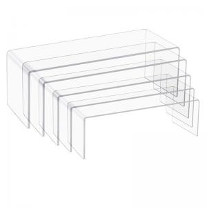 Five Piece Acrylic Riser Display Set Stand Transparent 7.8 X 3.1 X 2.3 Inches