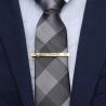 China Invisible Setting Inlay Men'S Tie Bar Clip With IP Gold Plating Baked Enamel wholesale