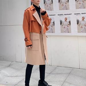                  Korean Style Fashion Two Piece Patchwork Windbreaker Jacket             
