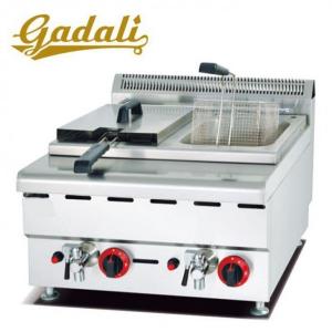 China Commercial Stainless Steel 8+8L Counter Top Gas Deep Fryer supplier