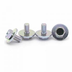 China Car Frame Fixed Hex Head Bolt With Washer Grade 8.8 Color Zinc Carbon Steel supplier