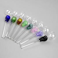 China 14cm Length Colorful Hookahs Straight Oil Burner Pips , Tobacco Pipe Glass Material on sale