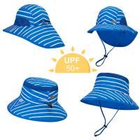 China UV Resistant 50+ UPF Wide Brim Children'S Uv Sun Hats With Neck Flap 43cm 55cm on sale