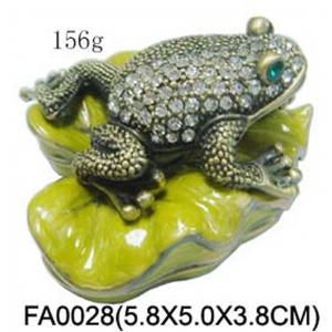 Gifts Handmade Frog Trinket Box Frog Ring Box Frog Jewelled Jewelry Box with Crystal Pewter Frog Jewelry Trinket box