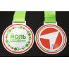 China Poland Medale Die Casting Soft Enamel award medallions White Plating With Sublimate Ribbon wholesale