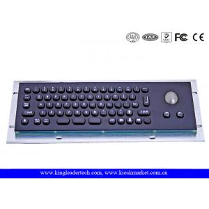 China Customizable Small Black Kiosk Metal Panel Mount Keyboard With Mini Trackball supplier