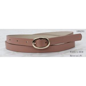 Nude Womens Chunky Brown Belt With Oval Shape Gold Buckle In 1.8cm