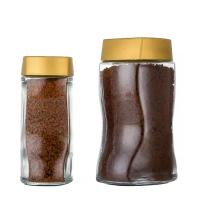 China Clear Glass Coffee Jars Coffee Bean Tea Food Container With Plastic Lid on sale