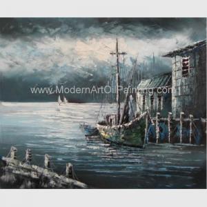 China Contemporary Fishing Boat Painting At Sea  / Sailing Ship Paintings Prints supplier
