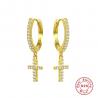 Fashion Cross Hoop Earrings Ear Gold Plated Punk Jewelry Hip Hop Cross Earrings