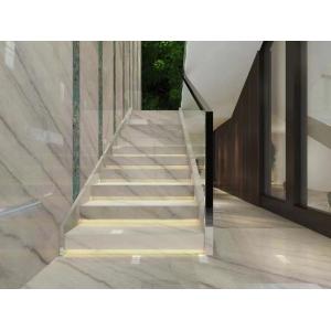 Polished Face Natural White Marble Flooring Tiles Marble Stair Tiles OEM Service