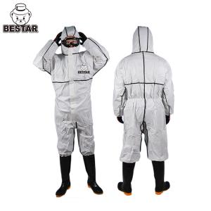 Virus Protection Type 4B/5B/6B Microporous film Coverall with bound seam for Paint Spraying