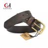 China Chenverge Black Genuine Leather Belt Width 38mm With Copper Pin Buckle wholesale