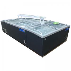 China Curved Glass Island Seafood Meat Display Freezer supplier