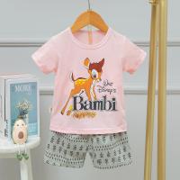 China Children'S Disney Deer Korean Summer Pajama Shorts Girls Cotton Pajamas on sale