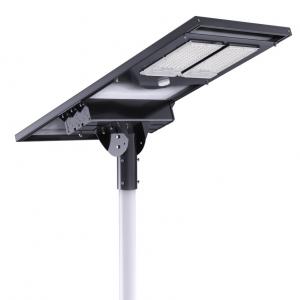 100W Rotating Angle LED Street Lamp Solar Light Integrated With Motion Sensor Monocrystalline Solar Cell
