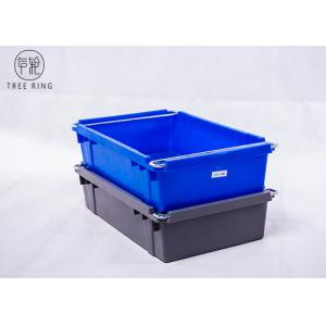 Handheld Collapsible Plastic Crate With Swing Bar，Versa Large Plastic Storage Crates