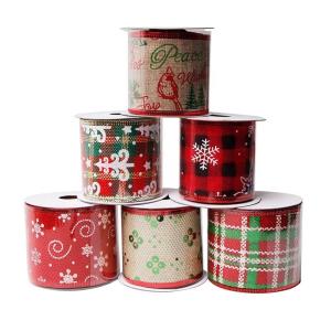 China Stocked Wired Edge Burlap Ribbon for Easter Day Valentine Day Irish Day and Christmas wholesale
