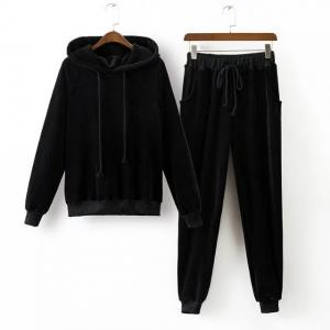 China Custom Branded Mens Sports Tracksuits 2 Pieces Hoodies And Pants Ribbed Trims supplier