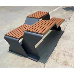 Begonia Wood Galvanized Metal Outdoor Bench WPC 3 Seater Metal Garden Bench