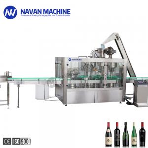 Full Automatic Alcoholic Drink Wine Filling Bottling Machine For Glass Bottle
