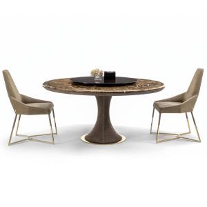 China Modern Restaurant Patio Furniture Marble Top Round Dining Table With Metal Basement supplier