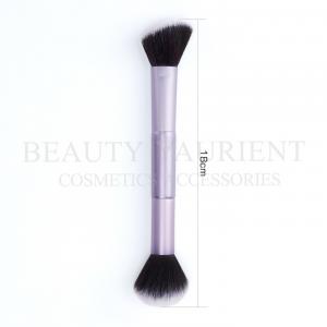 China Purple Wooden FSC Handle Single Makeup Brush Double Ended Face Brush supplier