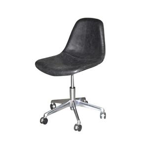 Creative Office Home Dining Leather Chair With Caster Height Adjustable