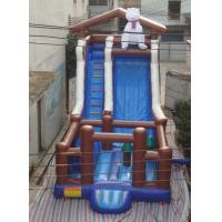 China Outdoor Blue / Green PVC Tarpaulin Inflatable Bouncer Slide For Kids on sale