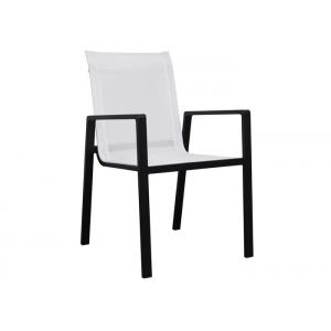 Teslin Mesh Seat Outdoor Chairs with Armrest for Restaurant Dining Use