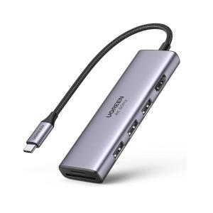 China 6-in-1USB C to USB Hub 4K@60Hz Adapter with 3 USB 3.0 Ports SD/TF Card Reader Multiport Dongle Type C Adapter wholesale