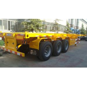 Goose Neck 3 Axle Low Bed Trailer Equipment , Low Bed Semi Trailer Yellow Color