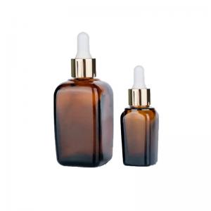 40ml Transparent Cosmetic Dropper Bottles Brown Glass Dropper Bottles  Customized Logo