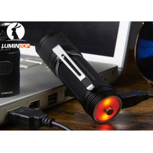 Portable Lumintop Ed25 Flashlight , USB Rechargeable LED Torch With Low Power Indicator